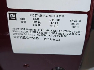 2003 Chevrolet Corvette Base