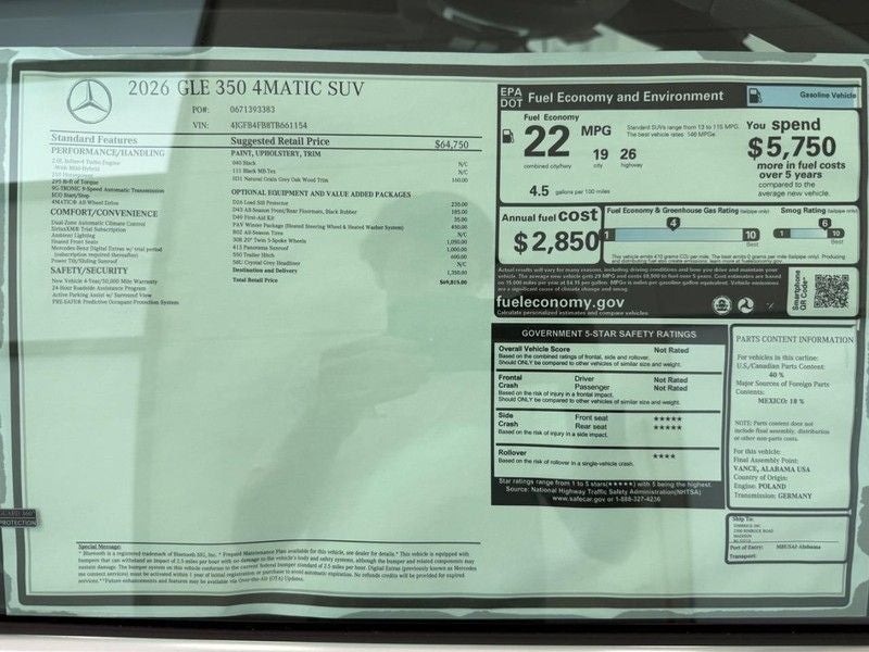2026 Mercedes-Benz GLE GLE 350 4MATIC®