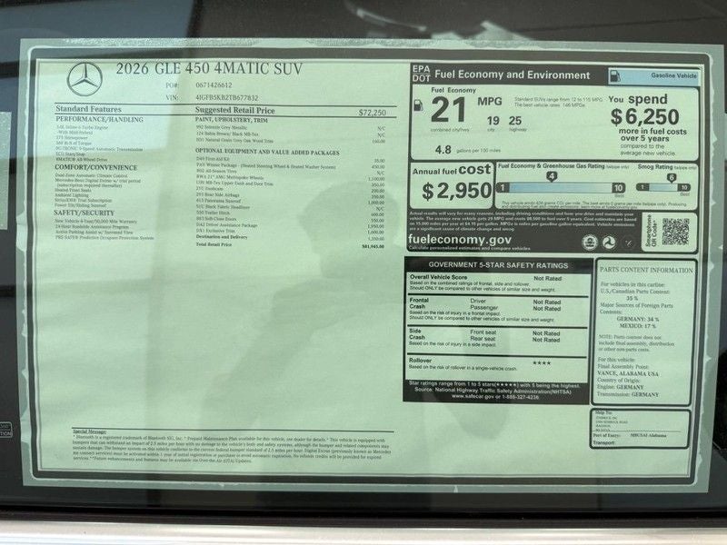 2026 Mercedes-Benz GLE GLE 450 4MATIC®