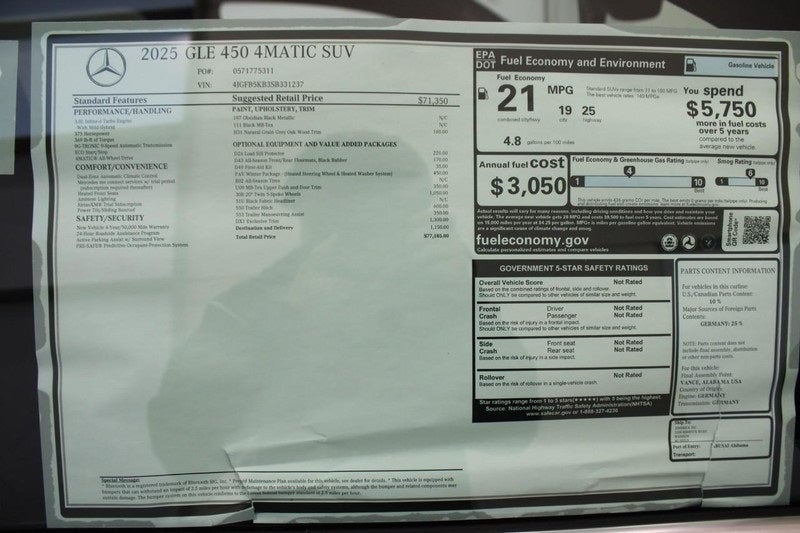 2025 Mercedes-Benz GLE GLE 450 4MATIC®