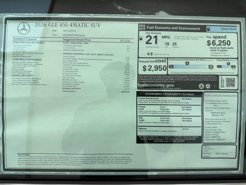 2026 Mercedes-Benz GLE GLE 450 4MATIC®