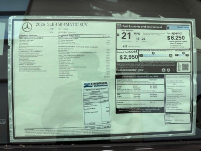 2026 Mercedes-Benz GLE GLE 450 4MATIC®