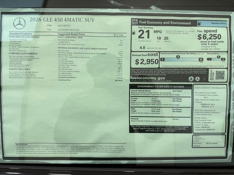 2026 Mercedes-Benz GLE GLE 450 4MATIC®