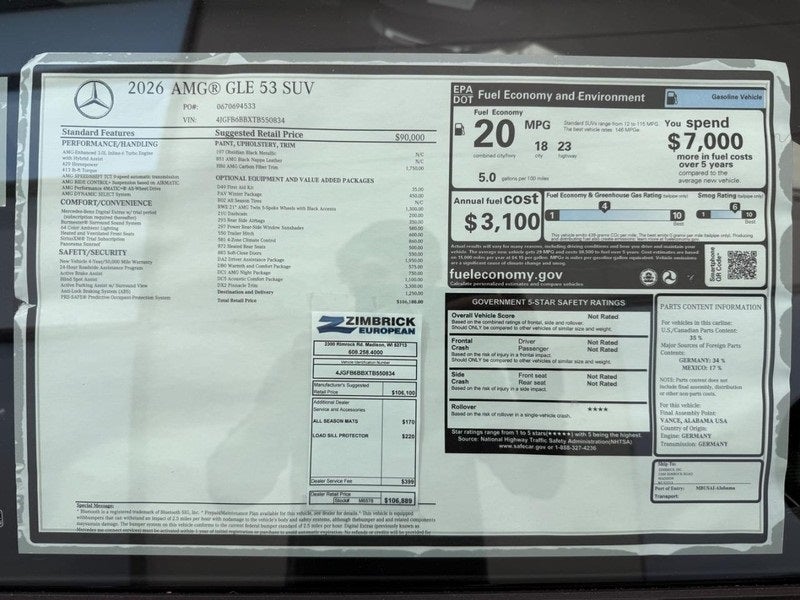 2026 Mercedes-Benz GLE GLE 53 AMG® 4MATIC®