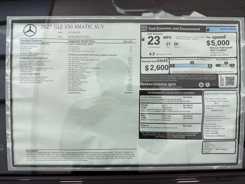 2027 Mercedes-Benz GLE GLE 350 4MATIC®