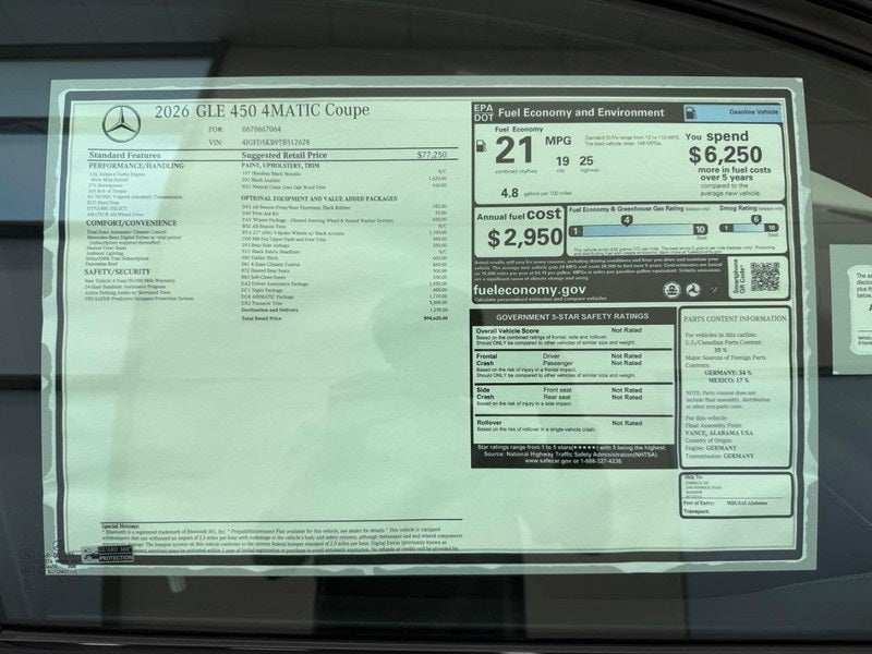 2026 Mercedes-Benz GLE GLE 450 Coupe 4MATIC®