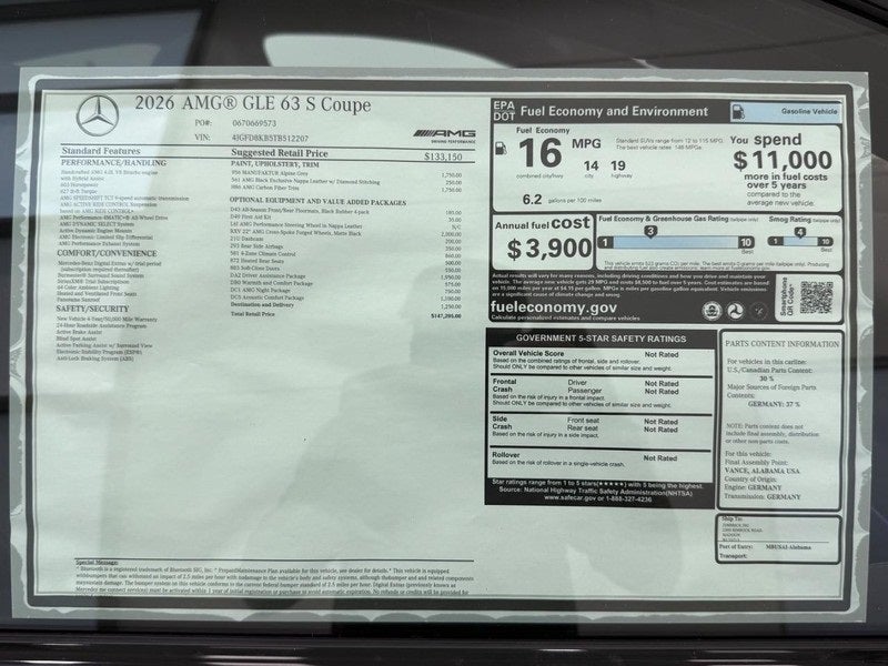 2026 Mercedes-Benz GLE GLE 63 S AMG® 4MATIC®