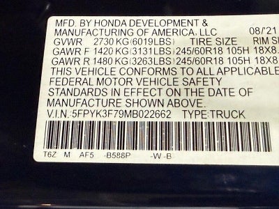 2021 Honda Ridgeline RTL-E