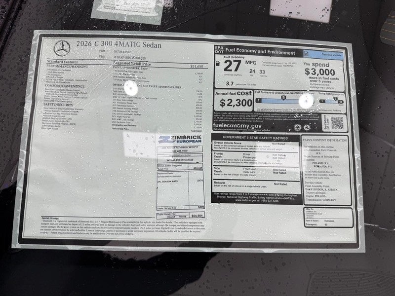 2026 Mercedes-Benz C-Class C 300 4MATIC®