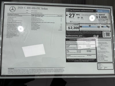 2026 Mercedes-Benz C-Class C 300 4MATIC®