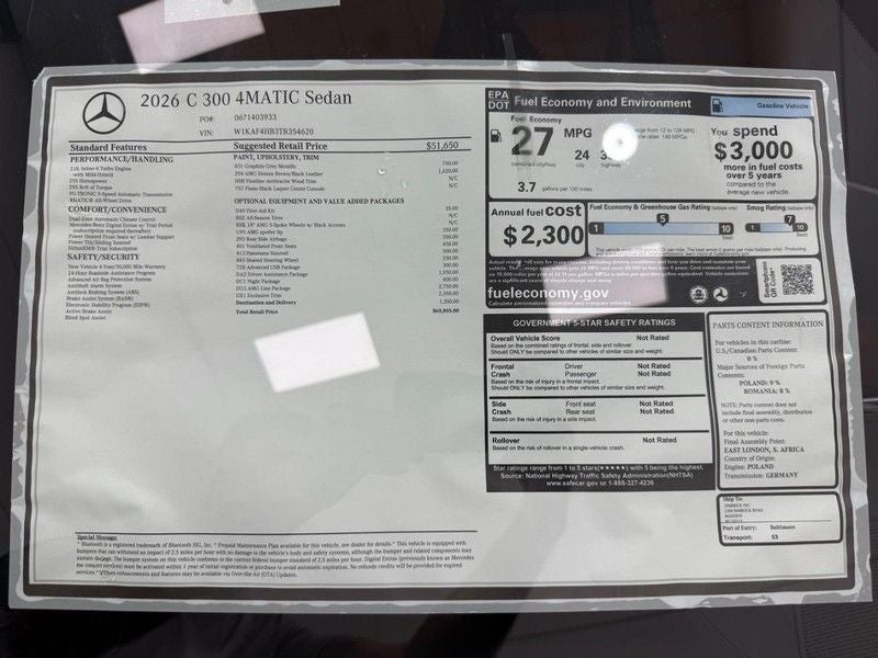 2026 Mercedes-Benz C-Class C 300 4MATIC®