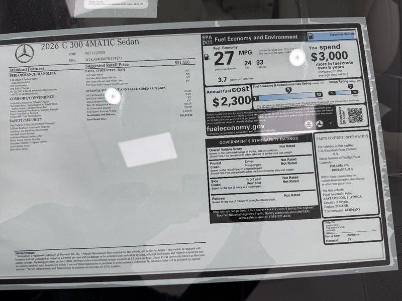 2026 Mercedes-Benz C-Class C 300 4MATIC®