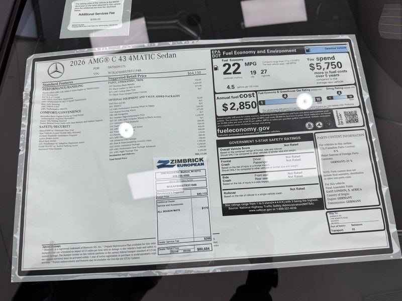 2026 Mercedes-Benz C-Class C 43 AMG® 4MATIC®