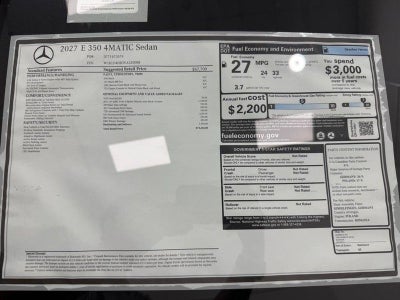 2027 Mercedes-Benz E-Class E 350 4MATIC®
