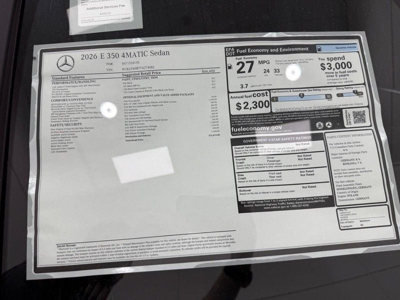 2026 Mercedes-Benz E-Class E 350 4MATIC®