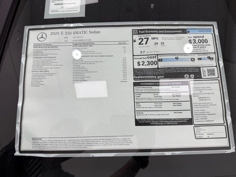 2026 Mercedes-Benz E-Class E 350 4MATIC®