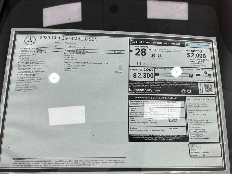2025 Mercedes-Benz GLA GLA 250 4MATIC®