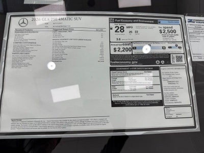2026 Mercedes-Benz GLA GLA 250 4MATIC®