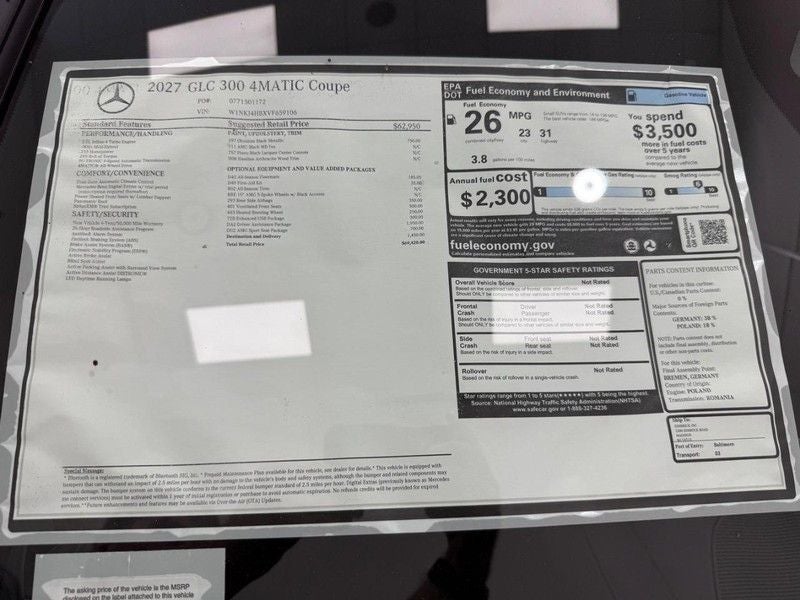 2027 Mercedes-Benz GLC GLC 300 Coupe 4MATIC®