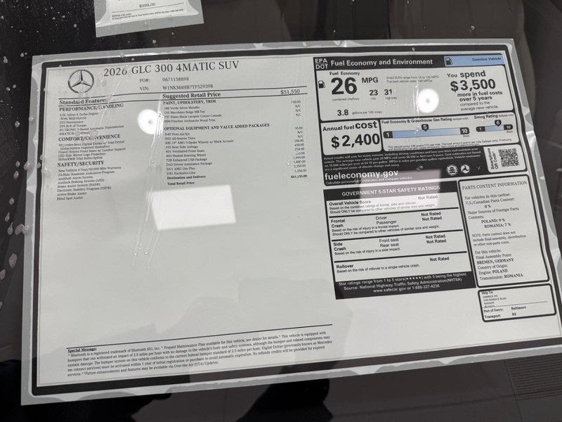 2026 Mercedes-Benz GLC GLC 300 4MATIC®