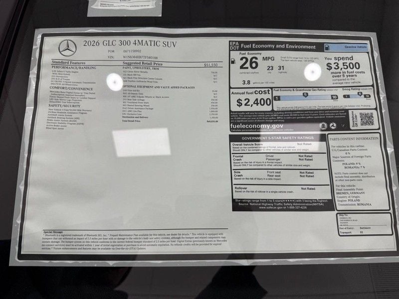 2026 Mercedes-Benz GLC GLC 300 4MATIC®