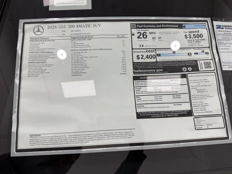 2026 Mercedes-Benz GLC GLC 300 4MATIC®