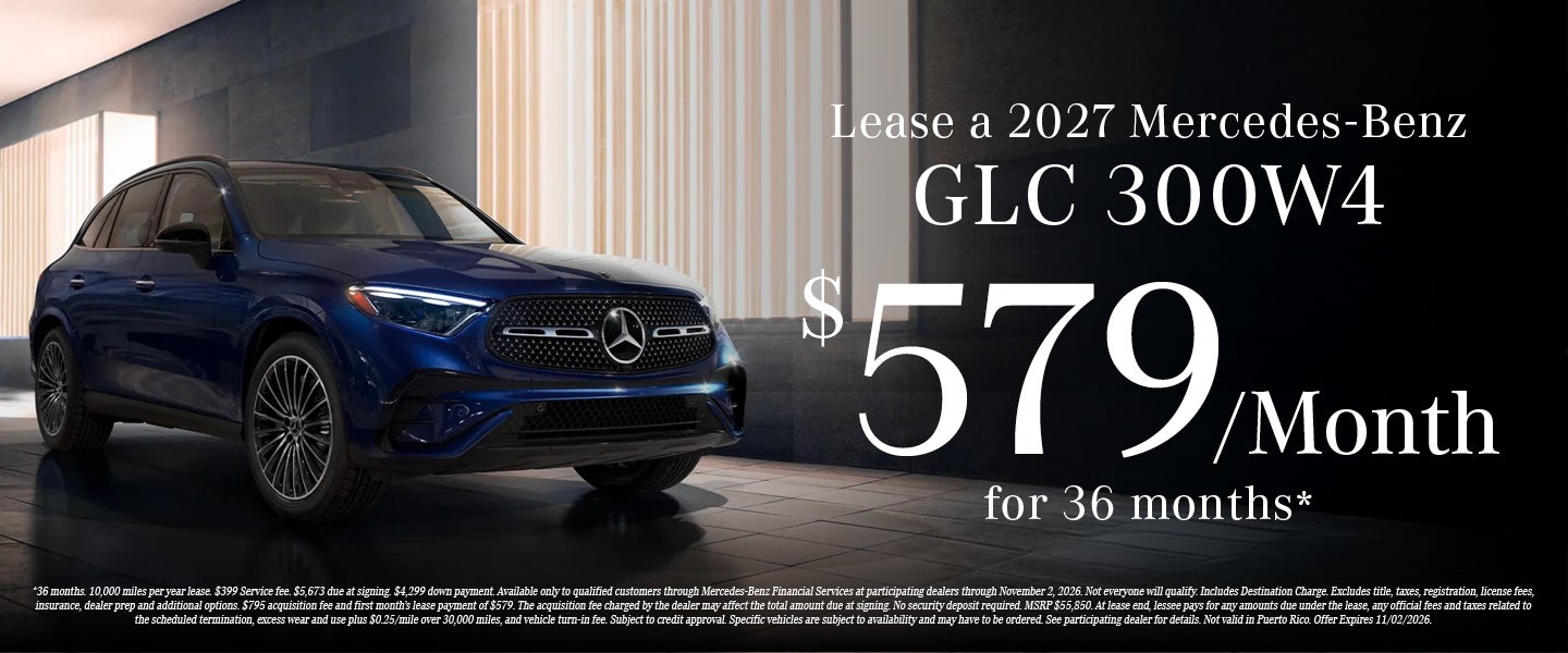 Lease 2027 GLC 300W4 for $579/month